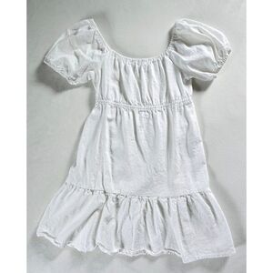 Love Tree▪️Puff Sleeve White Linen Blend Mini Dress NWOT